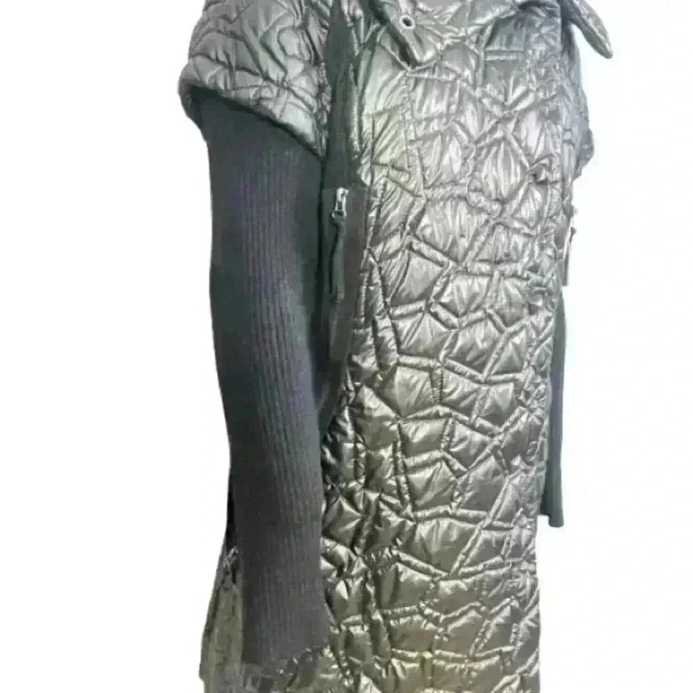 LAFLAMME FOURRURE  GLOSSY QUILTED TRENCH GORGEOUS COAT SLEEVES SIZE M - Picture 6 of 16
